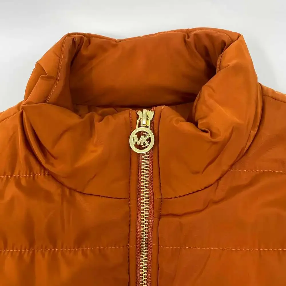 Michael Kors Orange Sleeveless Puffer Vest | Women’s Medium